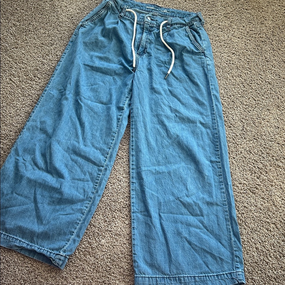 Old Navy Light Blue Wide Leg Drawstring Pants